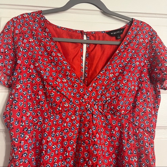 Red Floral Dress - Picture 2 of 6